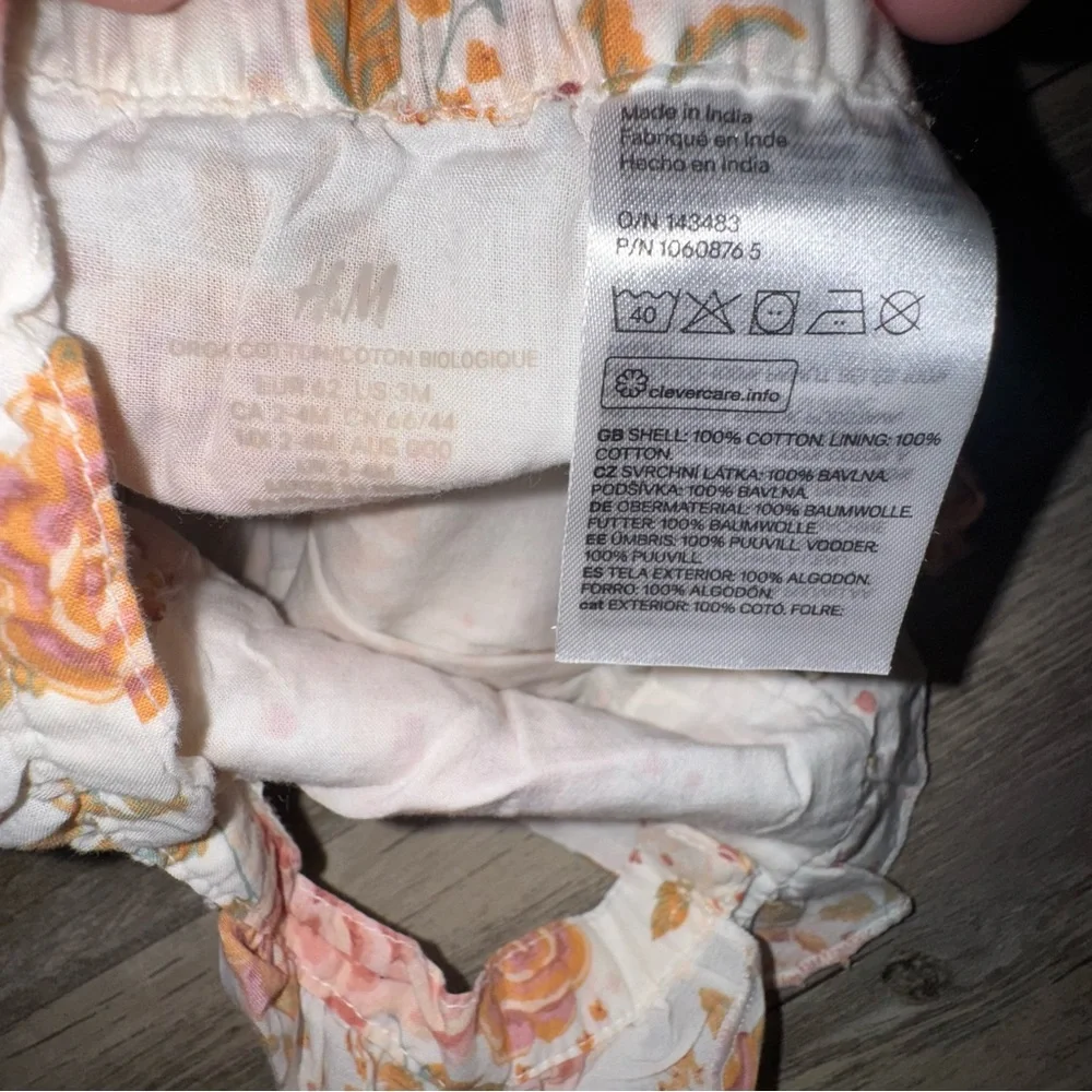 H&M Floral Baby Romper with Ruffle Straps